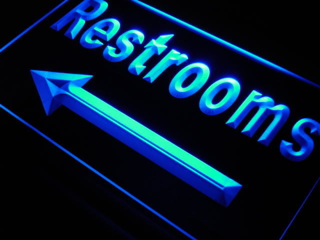 Restroom Arrow Toilet Cafe Bar Neon Light Sign